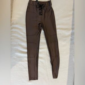 NEW WITH TAG Unravel Project SRL brown lace up legging. High waisted. Super hot!